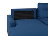 Canapé angle à droite convertible 4 places en tissu bleu marine FLAKK_745760