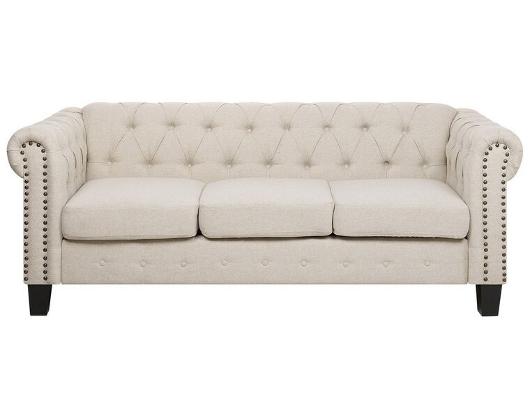 3-istuttava sohva kangas beige keskikokoinen CHESTERFIELD_732082