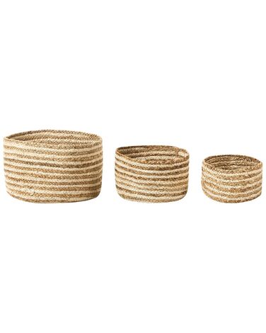 Conjunto de 3 cestas de yute natural/beige KAHU