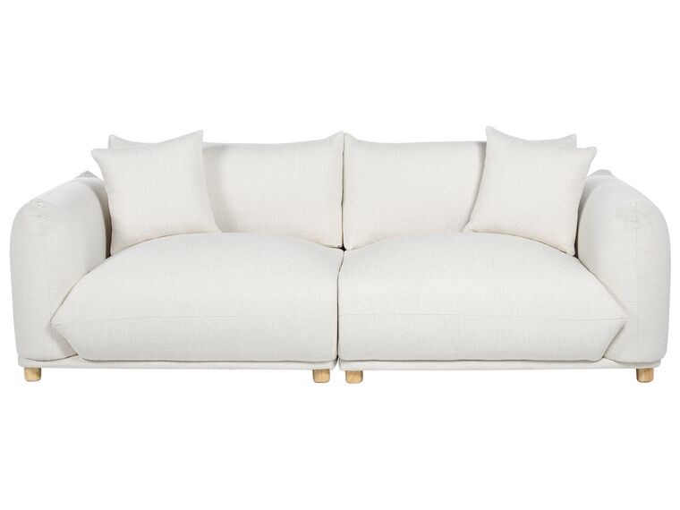 3 Seater Fabric Sofa Off-White LUVOS_885586