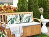 Set of 2 Outdoor Cushions Leaf Pattern 40 x 60 cm Green and White CALDERINA_905285