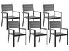 Conjunto de 6 cadeiras de jardim em alumínio cinzento COMO_741479