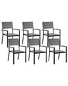 Conjunto de 6 sillas de jardín grises COMO_741479