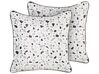 Set of 2 Velvet Cushions Terrazzo Pattern 45 x 45 cm Multicolour LAVENDER_776743