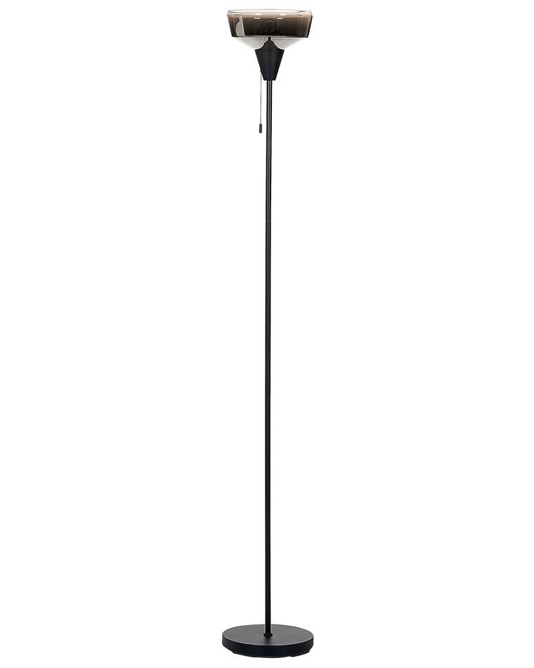 Stehlampe Rauchglas schwarz / silber 175 cm TALPARO_851415