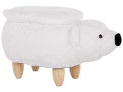 Eläinjakkara kangas säilytystila valkoinen 69 x 30 cm BEAR Eläinjakkara kangas säilytystila valkoinen 69 x 30 cm BEAR