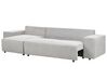 Canapé-lit d'angle à droite avec rangement en tissu gris clair LUSPA_901010