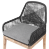 Set de jardin table carrée en fibre-ciment gris et 4 chaises noires OLBIA_809624