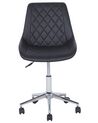 Krzesło biurowe regulowane ekoskóra czarne MARIBEL_716541