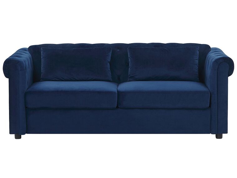 Velvet Sofa Bed Blue CHESTERFIELD_766969