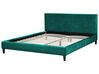 Čalouněná postel v tmavě zeleném sametu 160 x 200 cm FITOU_875264