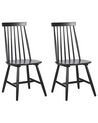 Set of 2 Wooden Dining Chairs Black BURBANK_796768