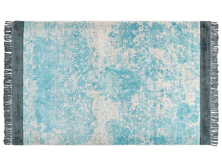 Viskózový koberec 140 x 200 cm modrá/béžová AKARSU_837054