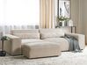 2 Seater Modular Velvet Sofa with Ottoman Beige HELLNAR_910824