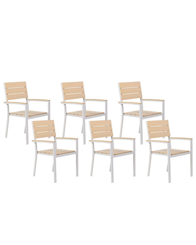 Set of 6 Garden Chairs Beige COMO_884161