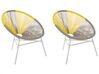 Conjunto de 2 sillas de balcón de ratán gris pardo/amarillo/blanco ACAPULCO_717820