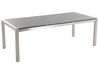 Table de jardin acier inox plateau granit triple gris poli 220 cm 8 chaises en rotin GROSSETO_452155