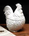 Dekofigur Keramik weiß Hahnform mit Deckel 23 cm LANTIC_879100