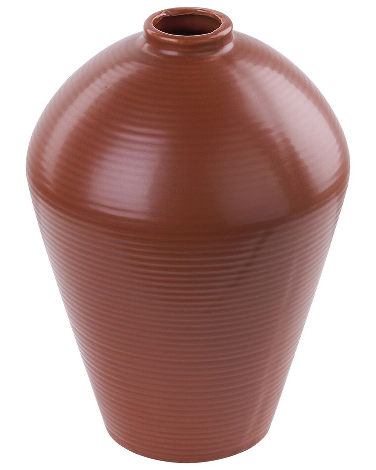 Dolomite Ceramic Flower Vase 22 cm Brown XANTHI_845798