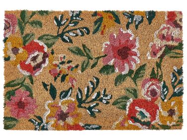 Coir Doormat Floral Pattern Multicolour KITA