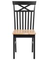 Zestaw 2 krzeseł do jadalni drewniany jasny z czarnym HOUSTON_745133