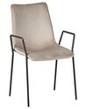 Set of 2 Velvet Dining Chairs Taupe JEFFERSON_788565