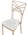 Conjunto de 2 sillas de comedor de metal rosa dorado/blanco GIRARD_775190