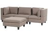 3-Seater Modular Fabric Sofa with Ottoman Brown UNSTAD_891269