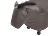 Faux Leather Animal Stool Dark Brown HORSE_783211
