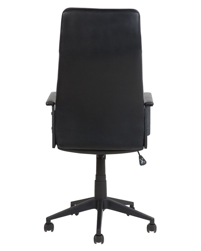 Swivel Office Chair Black with Brown DELUXE Beliani.co.uk