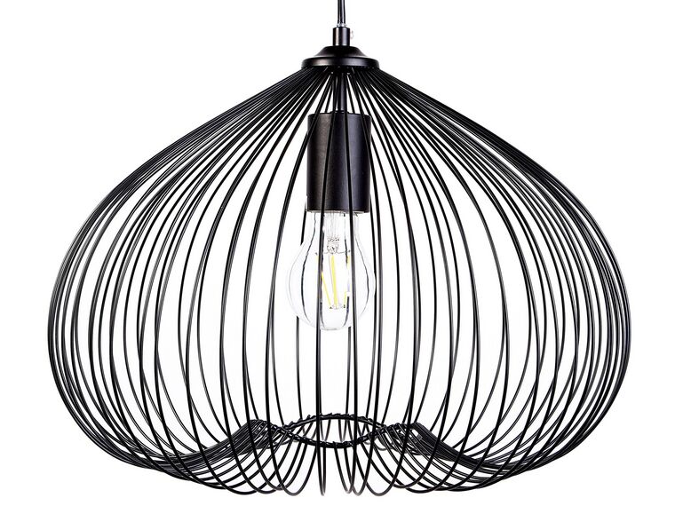 Lampe suspension en métal noir TORDINO_684506