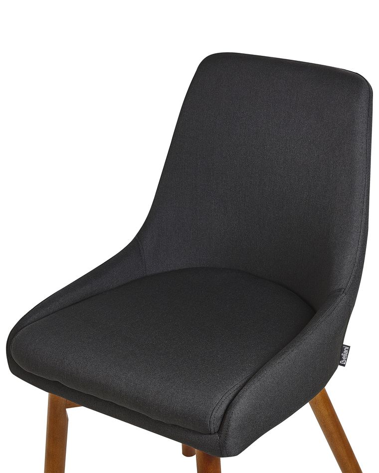 Set of 2 Fabric Dining Chairs Black MELFORT Beliani.co.uk
