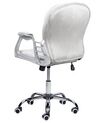 Swivel Velvet Office Chair Light Grey with Crystals PRINCESS_855670