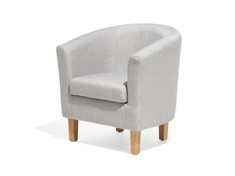 Fabric Armchair with Footstool Grey HOLDEN Beliani.co.uk