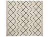Teppich Baumwolle beige / schwarz 200 x 200 cm geometrisches Muster Kurzflor ELDES_839773