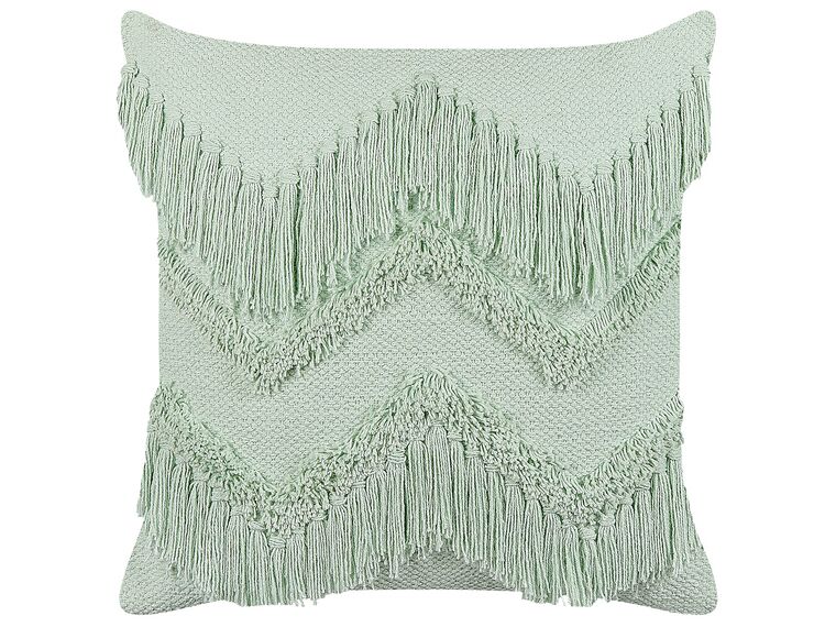 Cotton Cushion with Tassels 45 x 45 cm Light Green BACOPA_839929