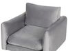 Conjunto de sofás 5 lugares com repousa-pés em veludo cinzento VINTERBRO_900611