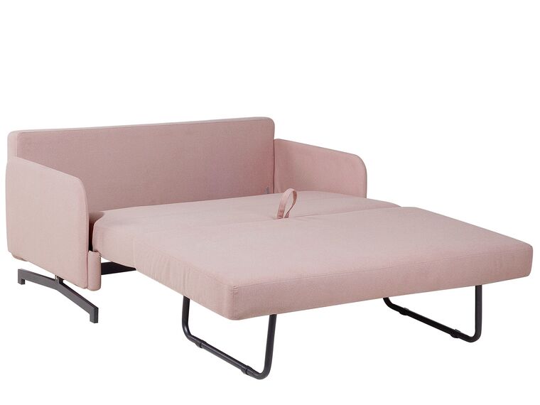 Fabric Sofa Bed Pink BELFAST Beliani.co.uk