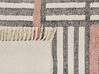 Tappeto rettangolare beige e nero in cotone 140 x 200 cm MURADIYE_817044