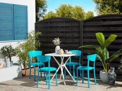 4-istuttava turkoosi / valkoinen muovinen puutarhakalustesetti SERSALE / VIESTE 4-istuttava turkoosi / valkoinen muovinen puutarhakalustesetti SERSALE / VIESTE