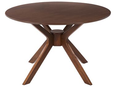 Stół do jadalni okrągły ⌀ 120 cm ciemne drewno TYMIS