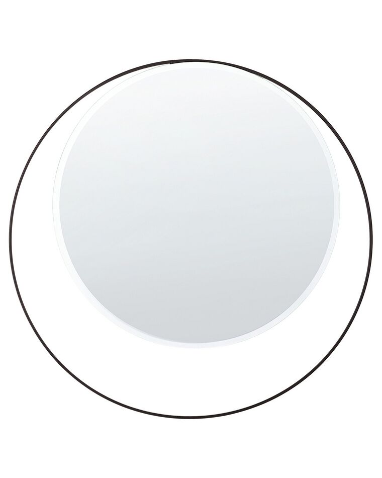 Metalowe okrągłe lustro ścienne ø 50 cm czarne AGDE_814859