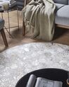 Okrúhly kožený koberec ⌀ 140 cm strieborná/béžová BOZKOY_787127