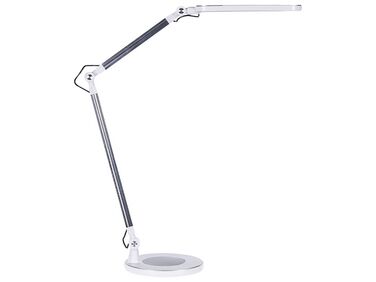 Schreibtischlampe LED Metall silber 80 cm verstellbar GRUS