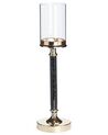Glass Hurricane Candle Holder 48 cm Gold with Black ABBEVILLE_788839