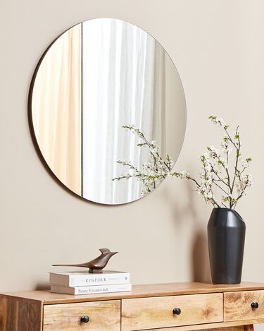 Round Wall Mirror ⌀ 79 cm Rose Gold CHARRON