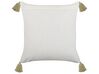 Set of 2 Cotton Cushions Geometric Pattern 45x45 cm Green and White SYRINGA_838650