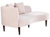 Left Hand Velvet Chaise Lounge Pink CHAUMONT_871174