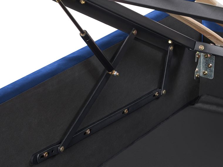 Velvet EU Super King Size Ottoman Bed Blue ROCHEFORT Beliani.co.uk