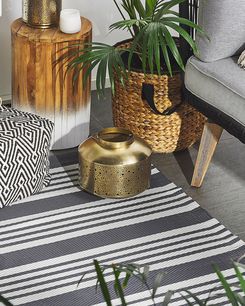 Ulkomatto musta/vaaleanharmaa 120 x 180 cm DELHI